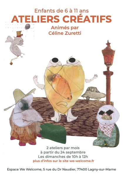 Affiche des ateliers créatifs enfants animés par Celine Zuretti